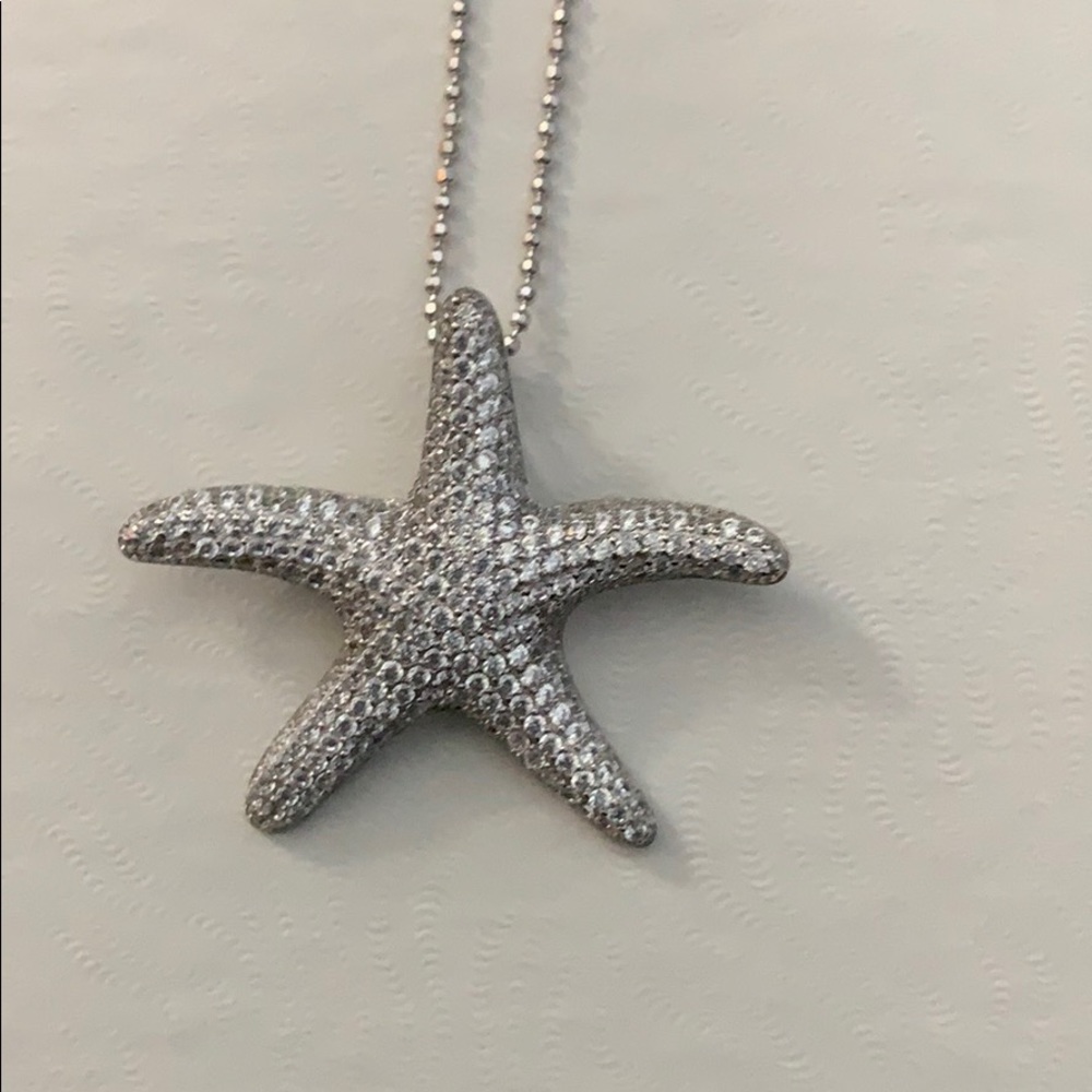 sterling silver starfish pendant necklace